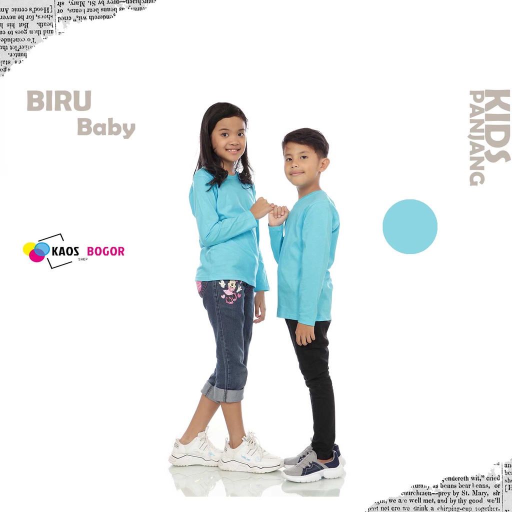 Kaos anak polos biru baby / T shirt anak polos / kaos polos anak anak / baju kaos anak polos / kaos