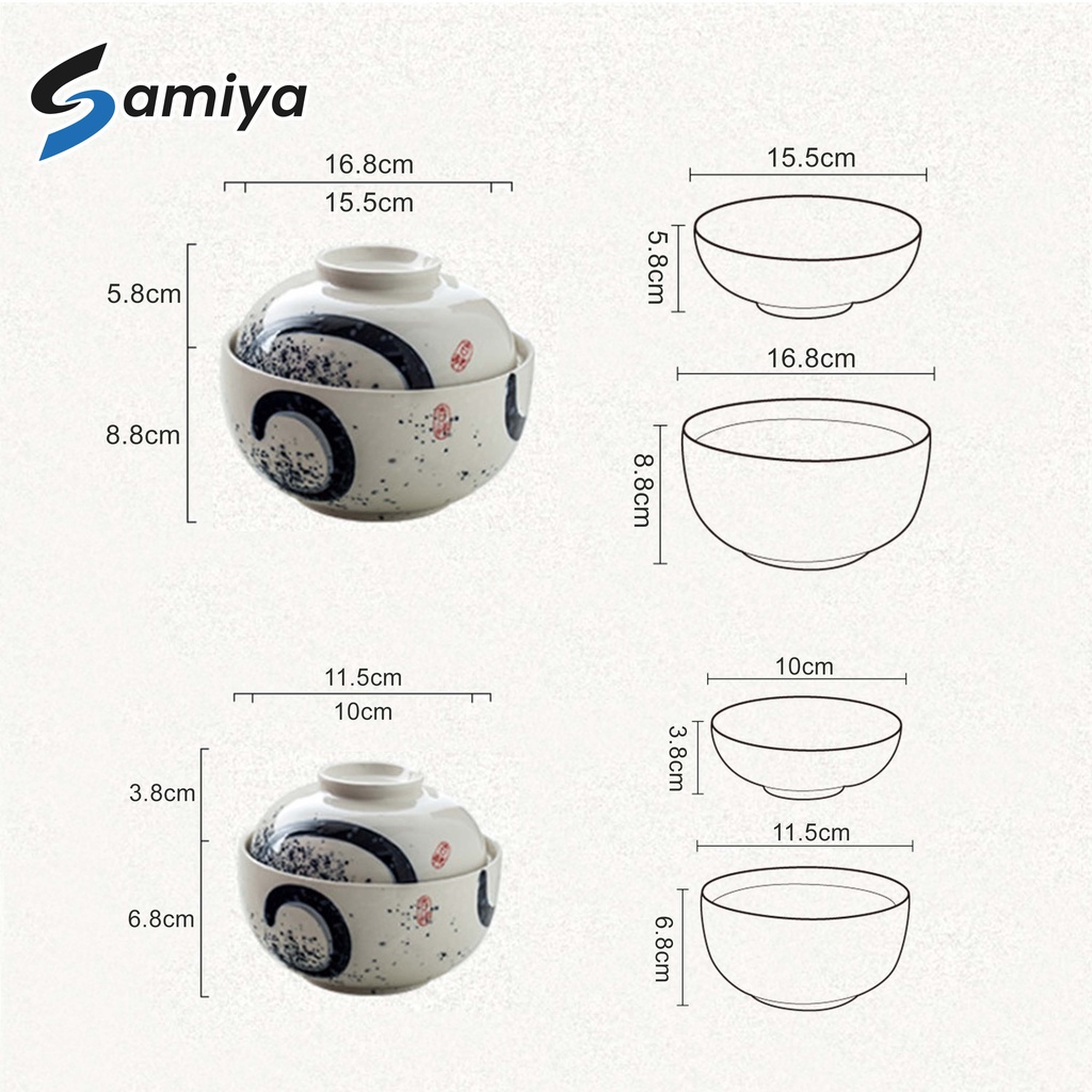 japanese style ceramic stew pot soup rice bowl H / mangkok makan keramik lauk soup nasi set 2in1