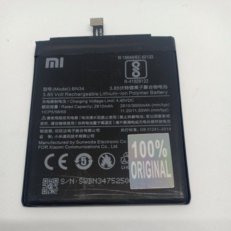 Baterai ORI Xiaomi BN34 redmi 5a