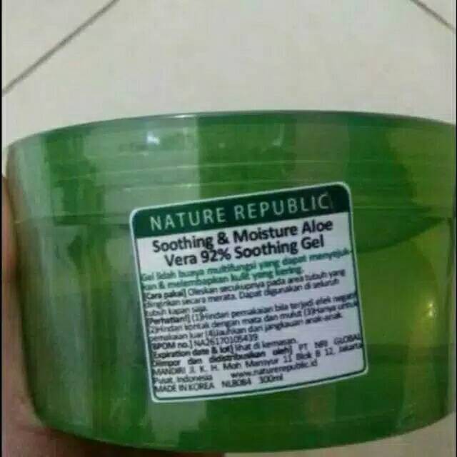 NATURE REPUBLIC ALOE VERA 92% ORI KOREA (BPOM)