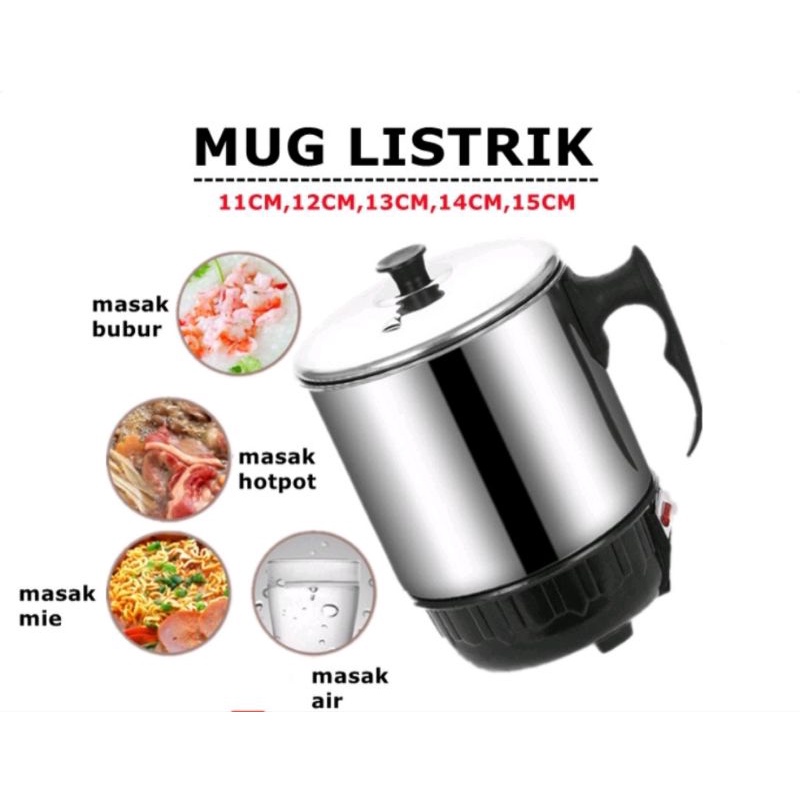 Mug Listrik Pemanas Air Stainless Elektrik Heating Cup - Teko Listrik