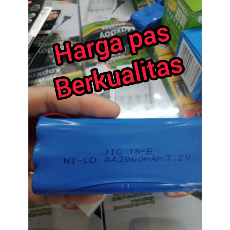 BATERAI RAKIT 6SOKET 2 7,2V 2000MAH BUAT MAINAN SOKET HITAM