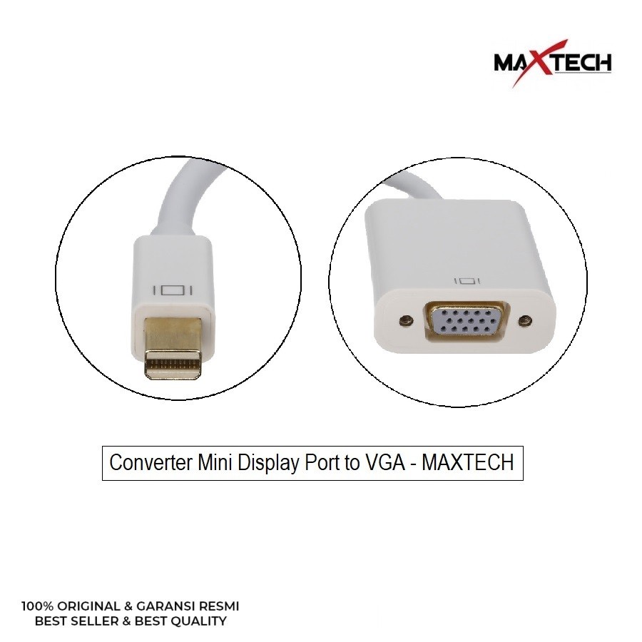 Converter Mini Display Port to VGA - Mini DP to VGA Adapter Maxline