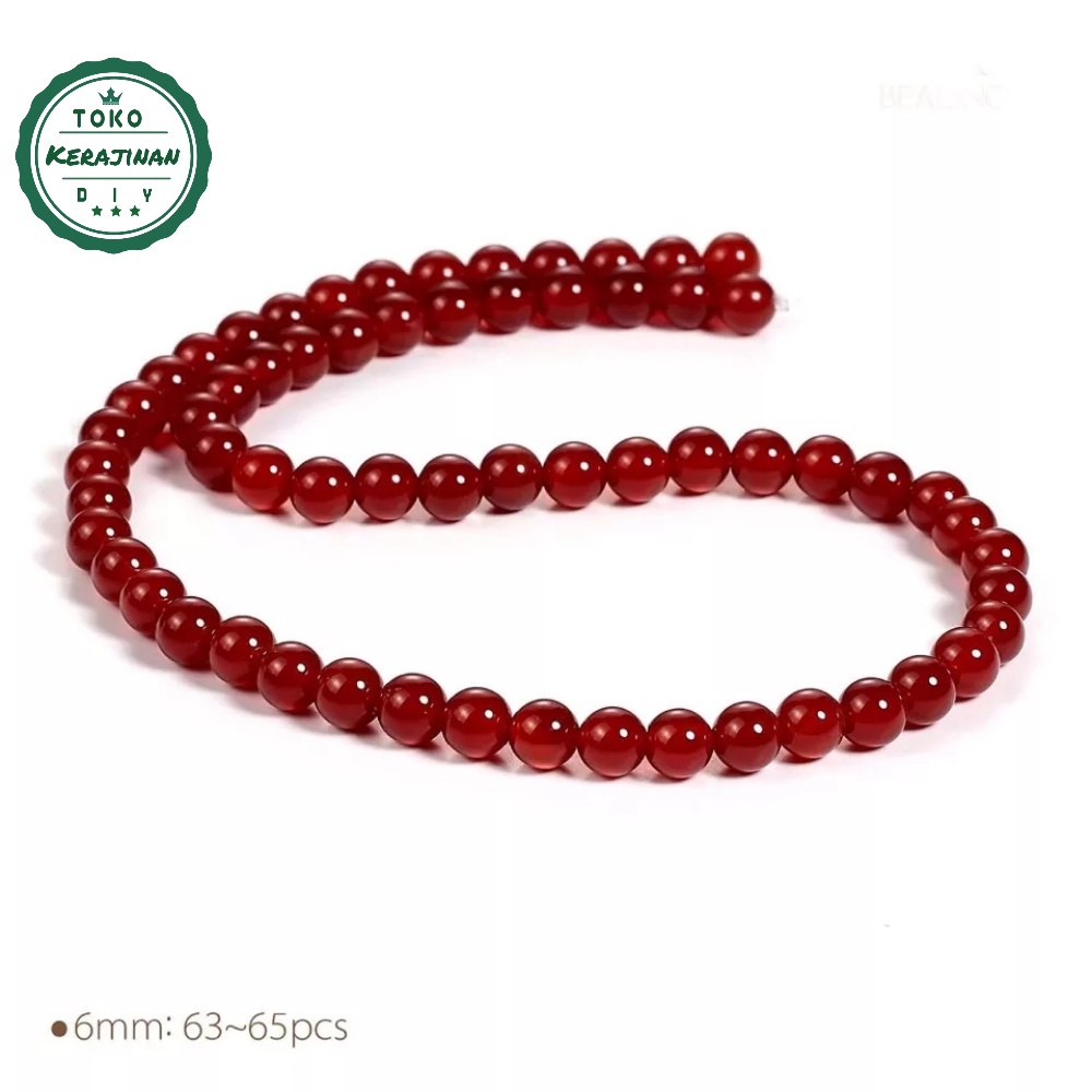 Bahan Gelang Batu Alam Agate Merah 6mm 8mm 10mm Untuk Craft Dan DIY