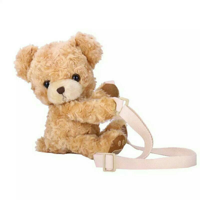 AS Tas selempang bulu/ Tas boneka merangkul/ teddy bear  import Michele Slingbag mini Tas DD42B koreanstyle BISACOD