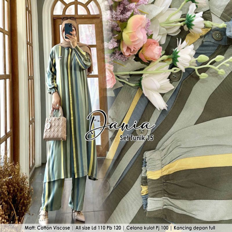 ✔️ SET TUNIK DANIA 15 / ORI / COTTON VISCOSE/ CELANA KULOT