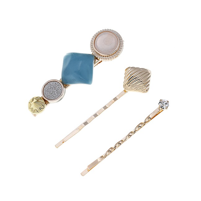 LRC Anting Tusuk Fashion Gold Alloy Pearl Hairpin Combination F57360