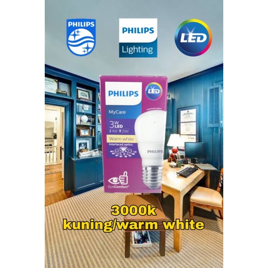 LAMPU BOHLAM LED PHILIPS WARNA KUNING/WARMWHITE  3 - 14.5 watt