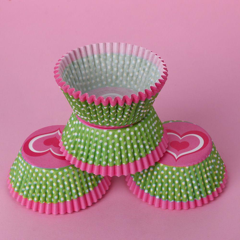 Populer 100Pcs Pembungkus Cupcake Alat Kue Kering Rumah &amp; Dapur Perlengkapan Pesta Liner Muffin Cases