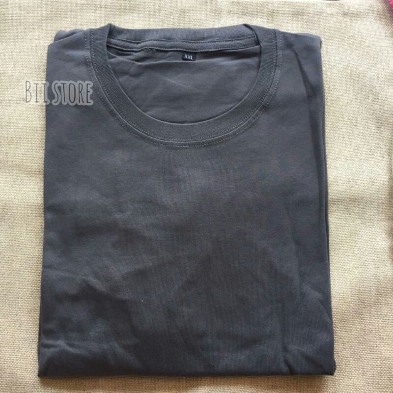 kaos polos pria lengan panjang dark grey