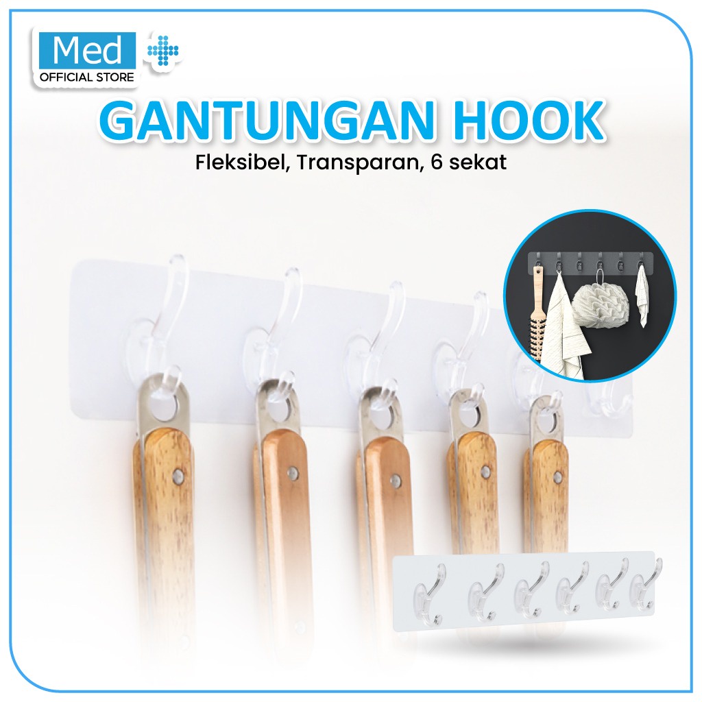 Jual Med+ Gantungan Hook Dinding / Gantungan Baju Kunci Cantolan Hook ...