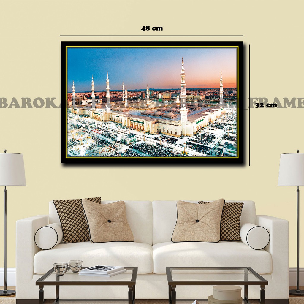 Foto Masjid Agung Demak Madinah Kakbah Mekah Mekkah Poster Bingkai 32x48cm