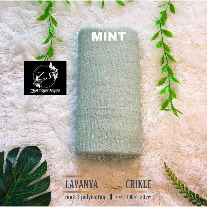 HIJAB Best Seller PASHMINA CRINKLE / CRINCLE - PASHMINA CUTTON CRINKLE / NEGRO / KUSUT-Mint