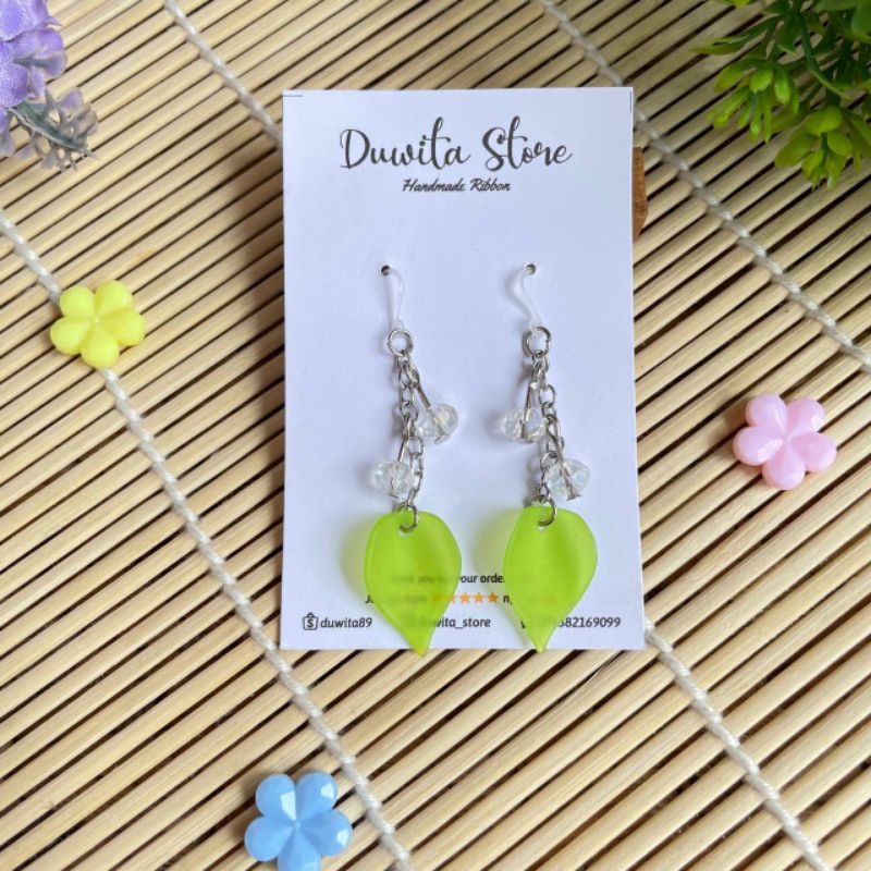 HANDMADE ANTING DEWASA KAITAN PLASTIK/SILVER ANTING MODEL KOREA