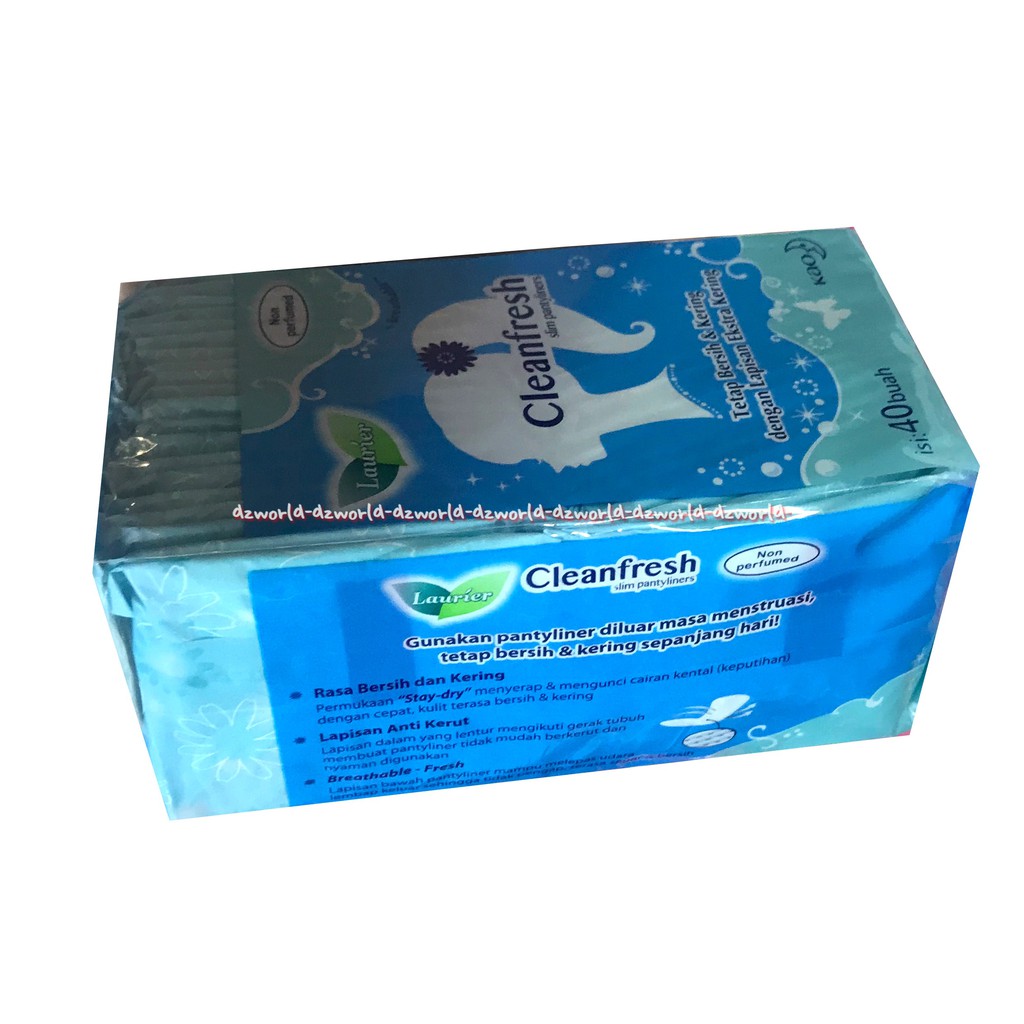 Laurier Pantyliner Cleanfresh Non Parfume Dengan Lapisan Penyerap Ekstra 40 Pcs