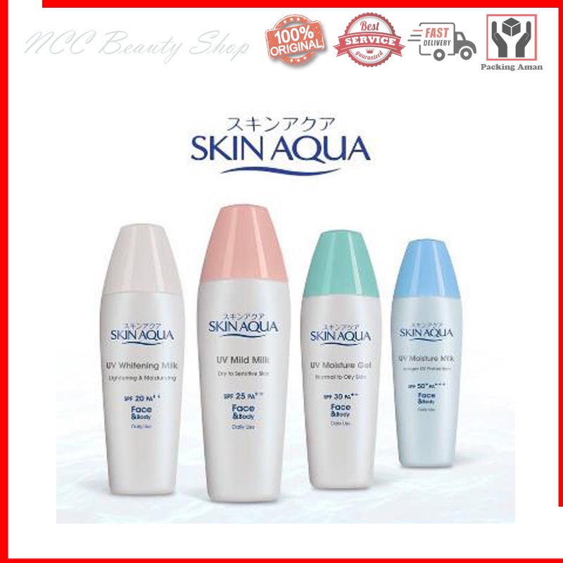 * NCC * Skin Aqua Sunscreen Wajah With Moisturizing Milk And UV Protection SPF 50 25 PA++++ Skinaqua