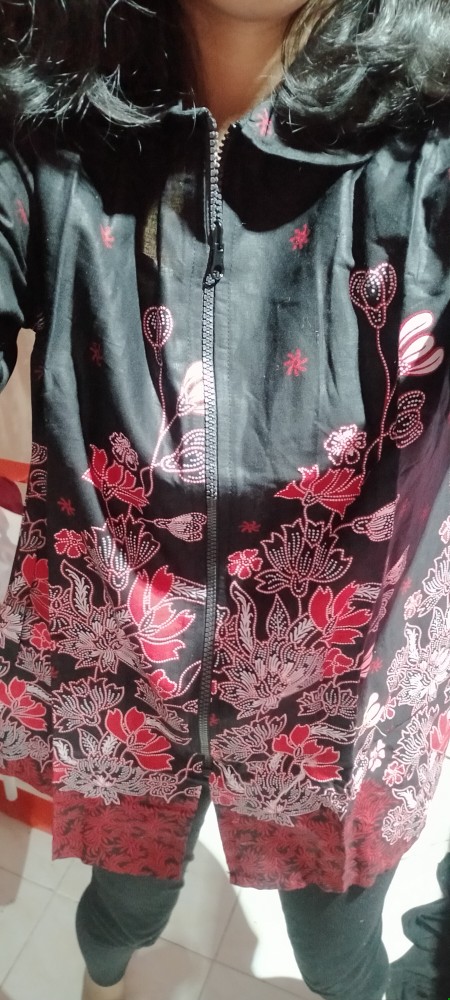 Batik Wanita Atasan Tunik Lengan Panjang Motif Sakura Ready Jumbo Size  S-m-l-xl-xxl-3l-4l-5l