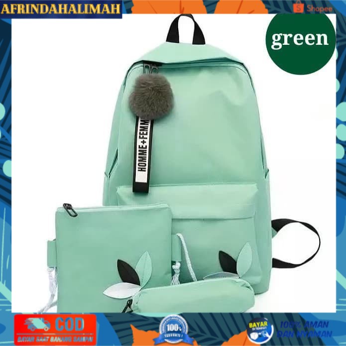 

TERBARU, TERMURAH- ransel sekolah set daun - Hijau