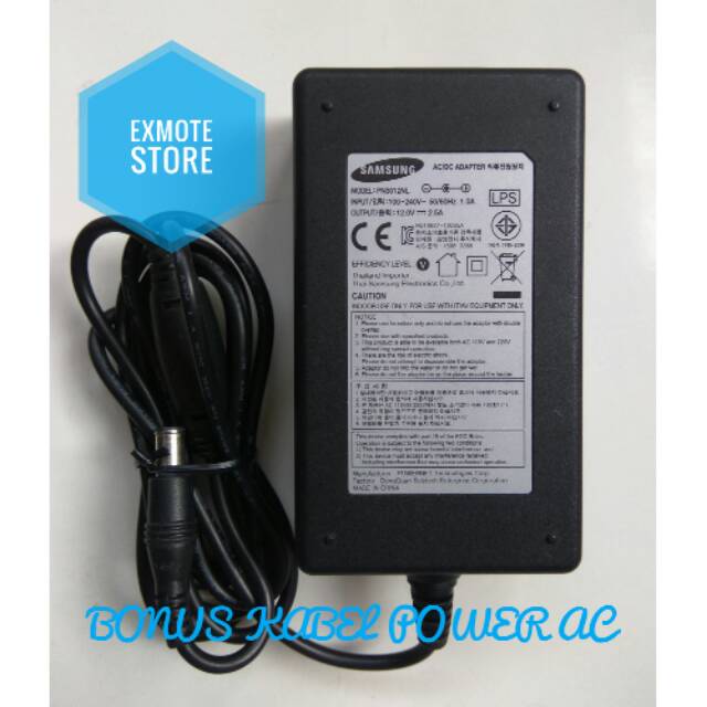 Adaptor LCD/LED/Monitor Samsung Original 12V 2,5A