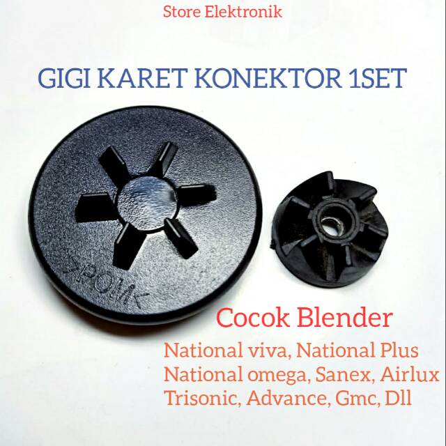Gigi karet Konetor 1set drat lubang kecil untuk blender National sanex airlux trisonic gmc dll