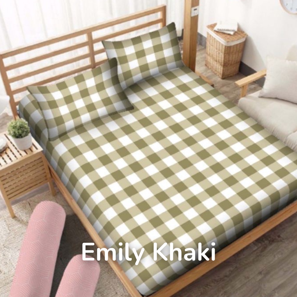 SPREI DISPERSE MOTIF KOTAK / BUNGA CUSTOM UKURAN 90/100/120/140/160/180/200 TINGGI 20/25/30/35/40