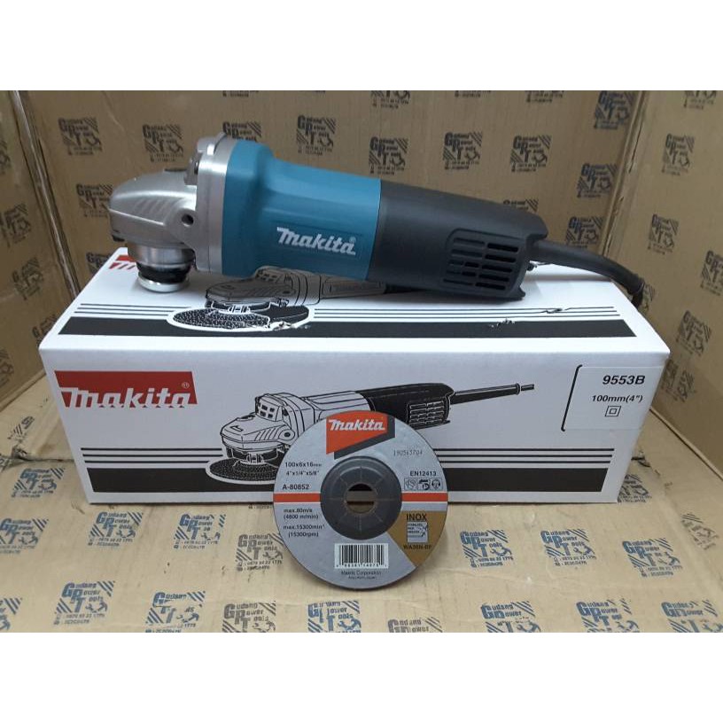 GOYANG HARGA: Mesin Gerinda Gurinda Tangan Angle Grinder Makita 9553B 100%ORIGINAL