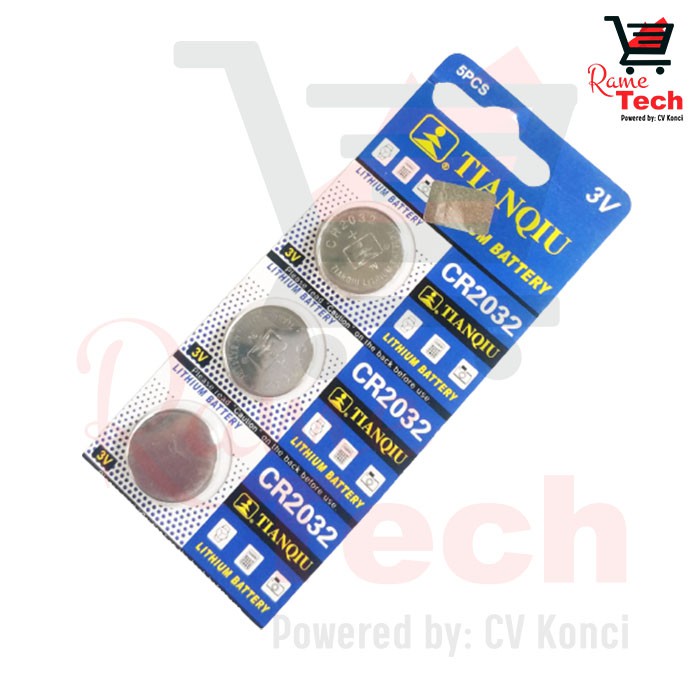 Baterai Jam Tangan Alkaline Tianqiu CR2032 3V All For Watch Battery Batrai Baterai Batray / isi 1 Bu