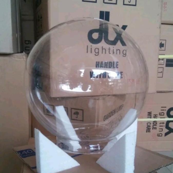 kaca lampu taman bulat bening tp 1