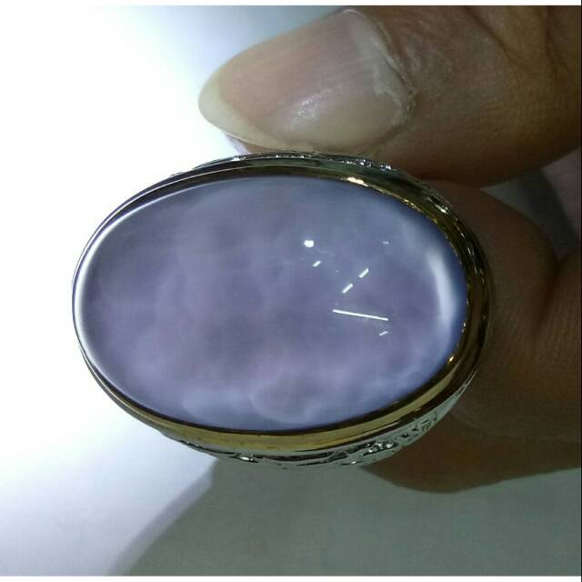 Cincin batu raja lavender serat kura