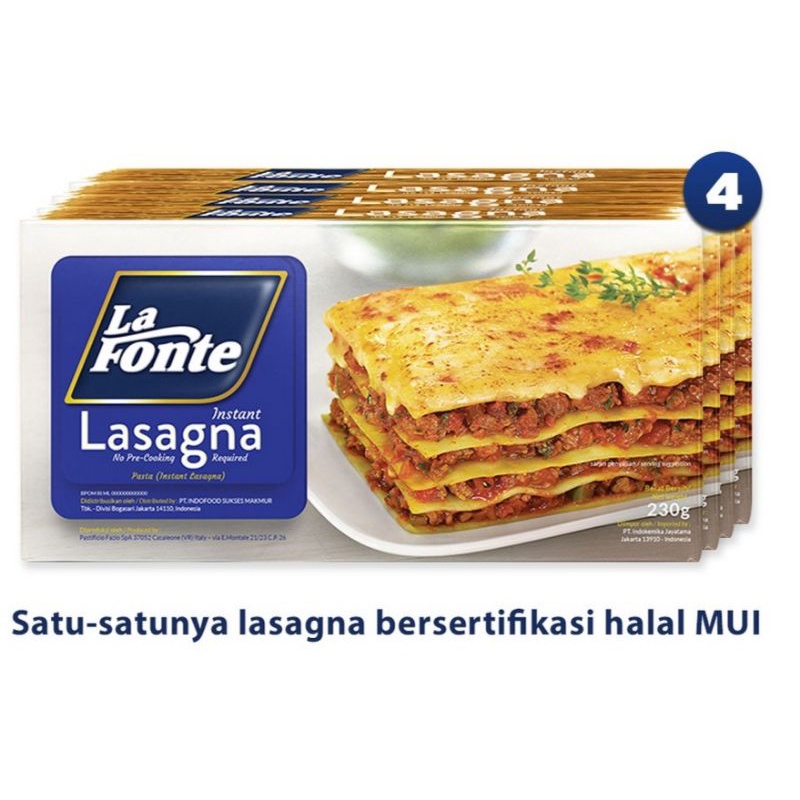 Lasagna pasta la fonte 230 gr gram halal