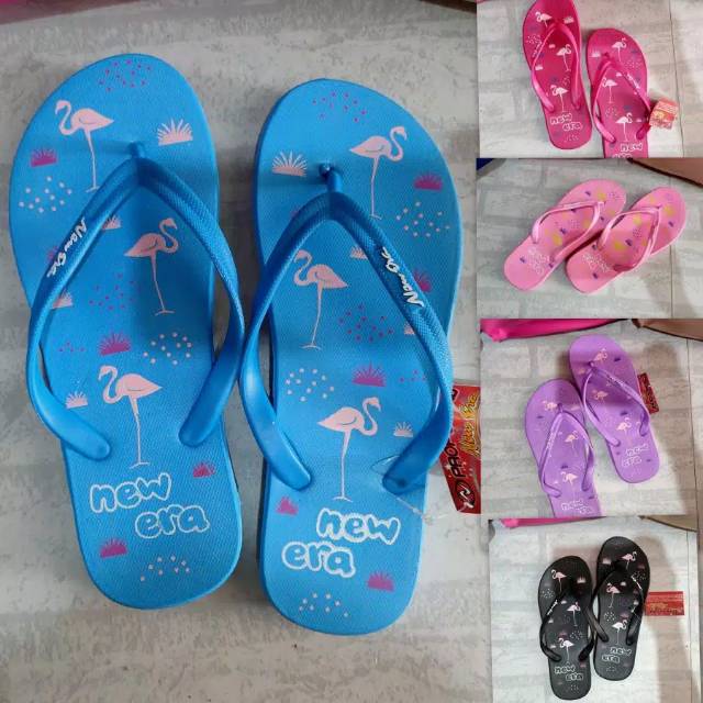 Hana Fashions II Sandal New Era Jepit Japit Wanita Perempuan Flamingo