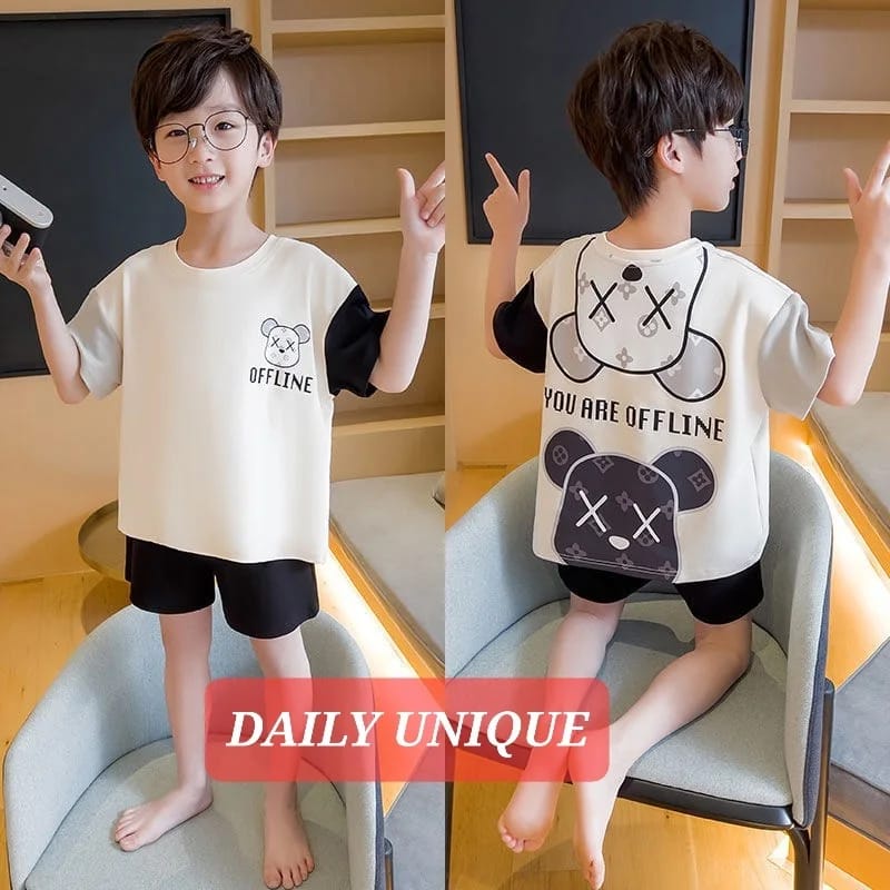 BAJUKIDDIE SETELAN DAILY BAJU TIDUR SANTAI ANAK CEWEK COWOK FASHION KOREA IMPOR