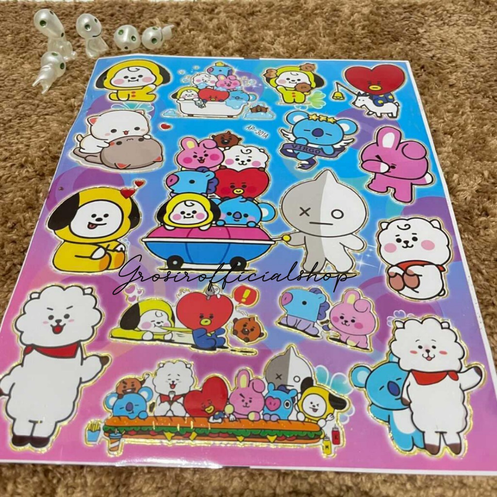 STICKER BTS 30CM ORIGINAL IMPORT BTS BT21 GAMBAR TEMPEL