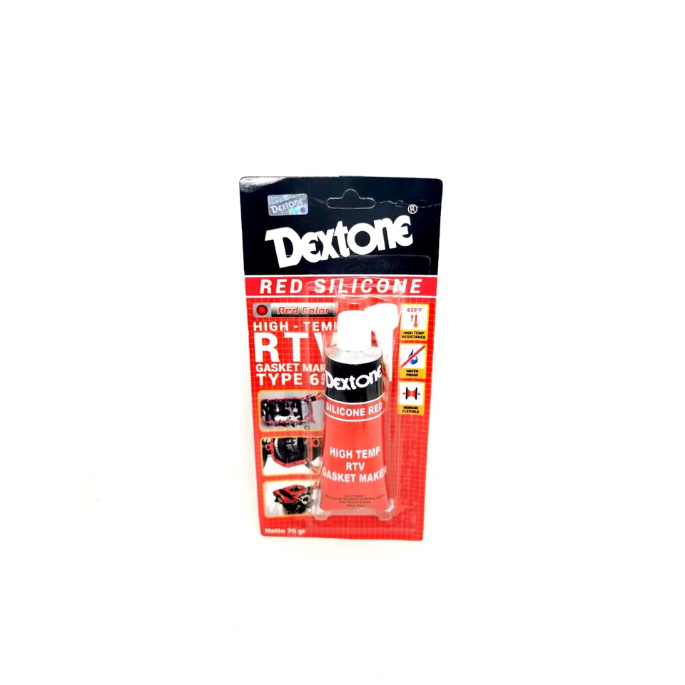 Lem Besi DEXTONE Red Silicone 650 Tahan Panas 30 Gr- 70 Gr Gasket Maker