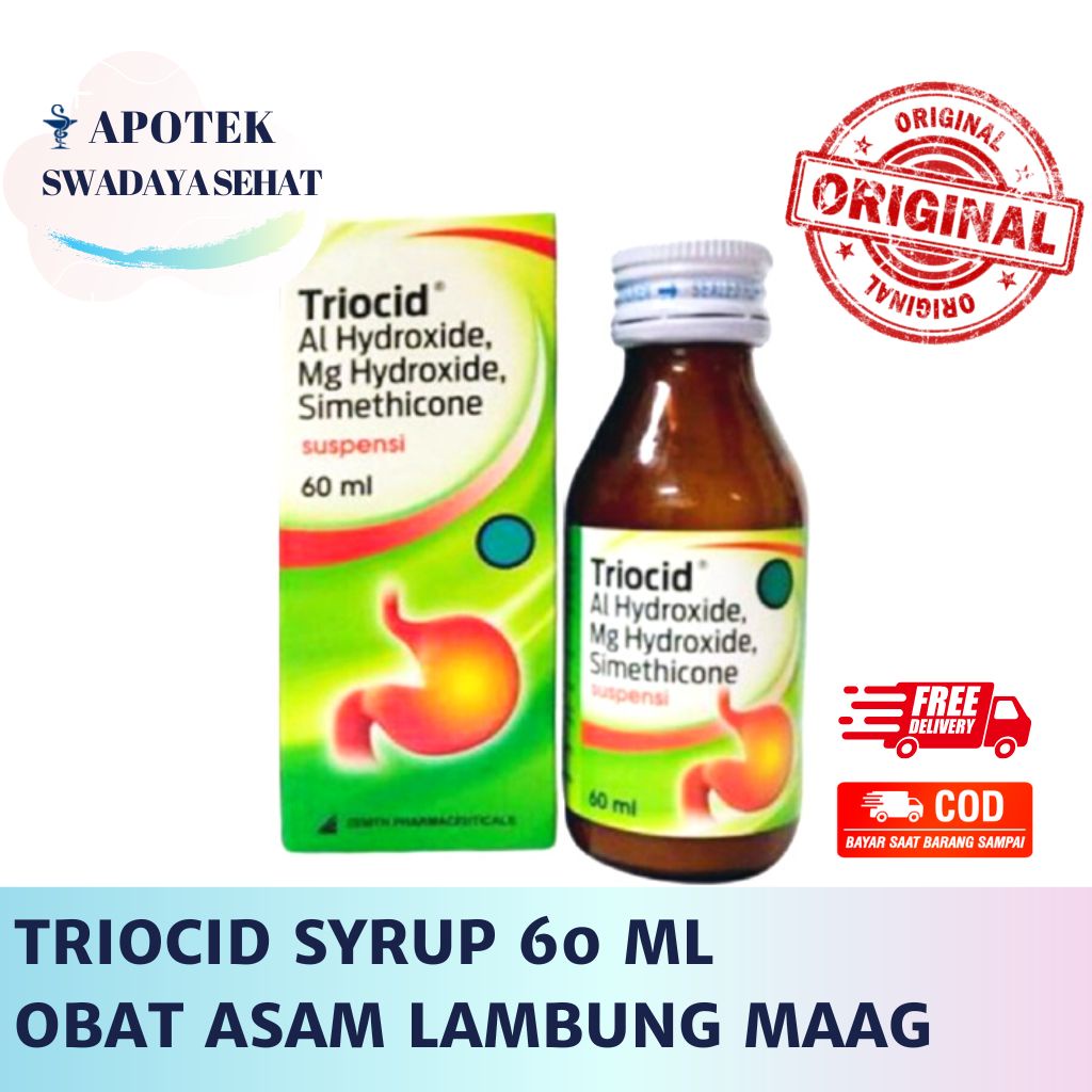 TRIOCID SYRUP 60ML- Obat Asam Lambung Suspensi Maag Nyeri Perut Sirup