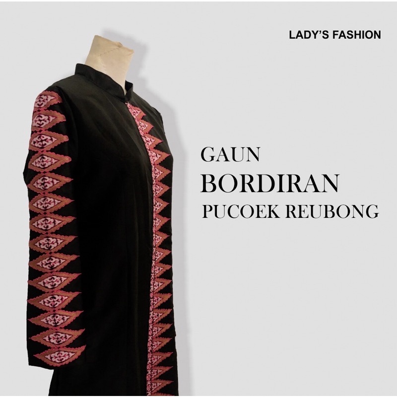 Baju Gamis Wanita Muslimah Bordir Khas aceh Lady’s Fashion