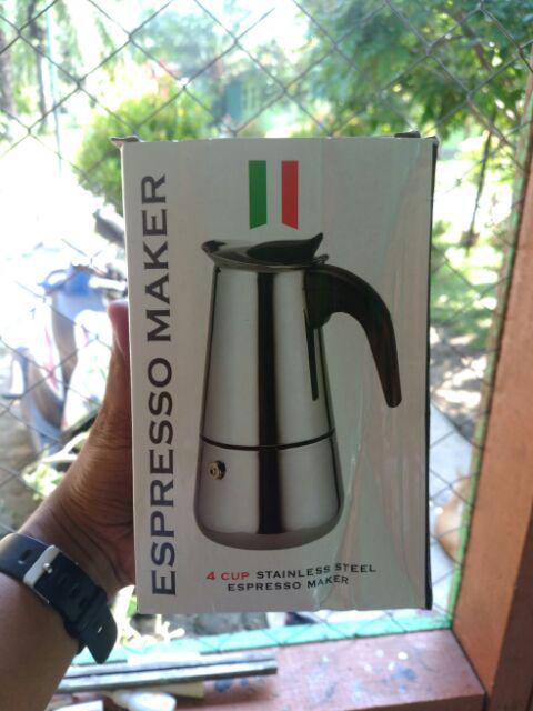 Percolator Espresso Coffee Maker /teko Kopi / Moka Pot Stainless 4 Cup