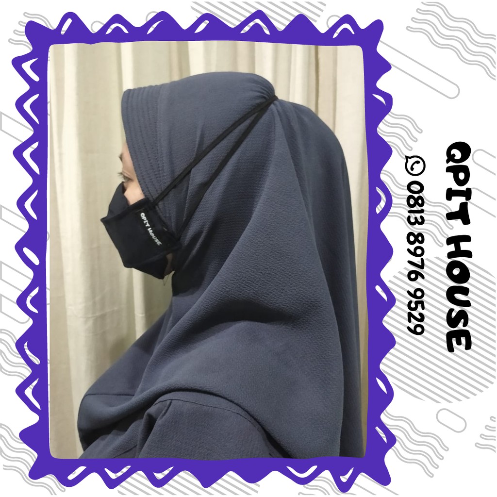 Masker Kain 3D 3Lapis Tali Karet Silang-Headloop