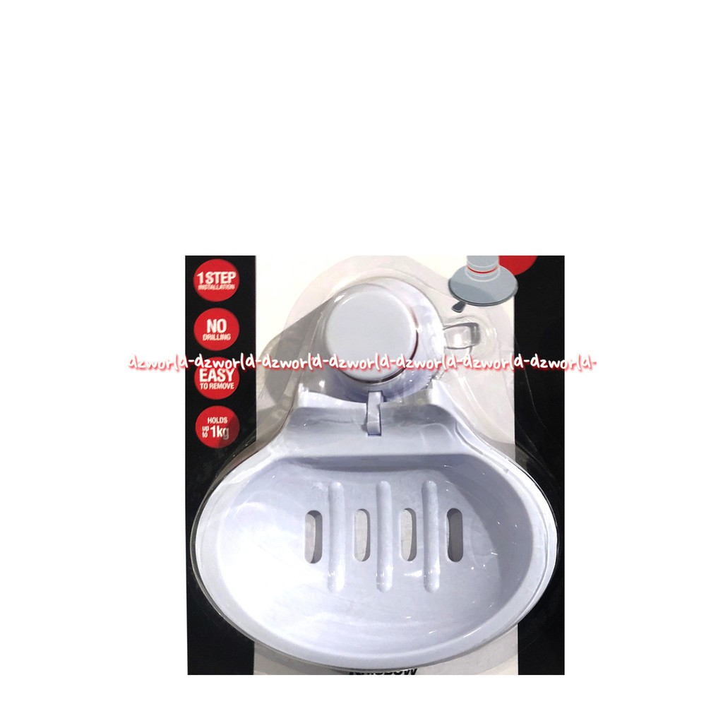 Super Suction Soap Dish Alat Tempat Sabun Mandi Putih Klep Tanpa Paku Supersuction