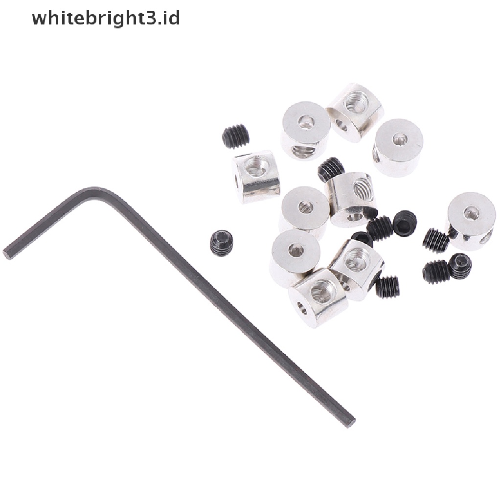 {whitebright3.id} 10pcs 7mm length brass pin keepers Locking Pin Backs Savers holder Allen Wrench ,