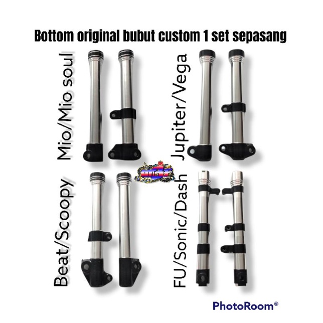 0Tabung shock depan botom bubut custom kilap bottom ori original mio jupiter wave supra