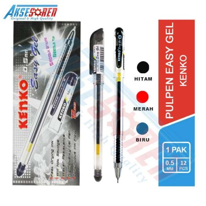 {{{{{{] Pulpen Easy Gel Kenko [1 Pack] / Pena Ballpoint Jel 1 Pak Murah 12 Pcs