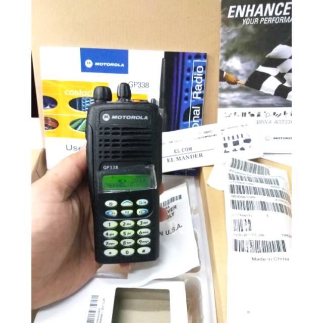 HT MOTOROLA GP 338 VHF INCLUDE ORIGINAL - JUAL HT MOTOROLA GP338 VHF MURAH
