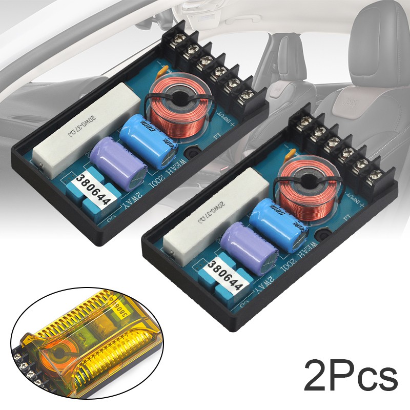 WEAH-2001 2pcs  Speaker Frequency Divider 2 Way Car Audio Speakers Two Crossover Divider Crossover Filter