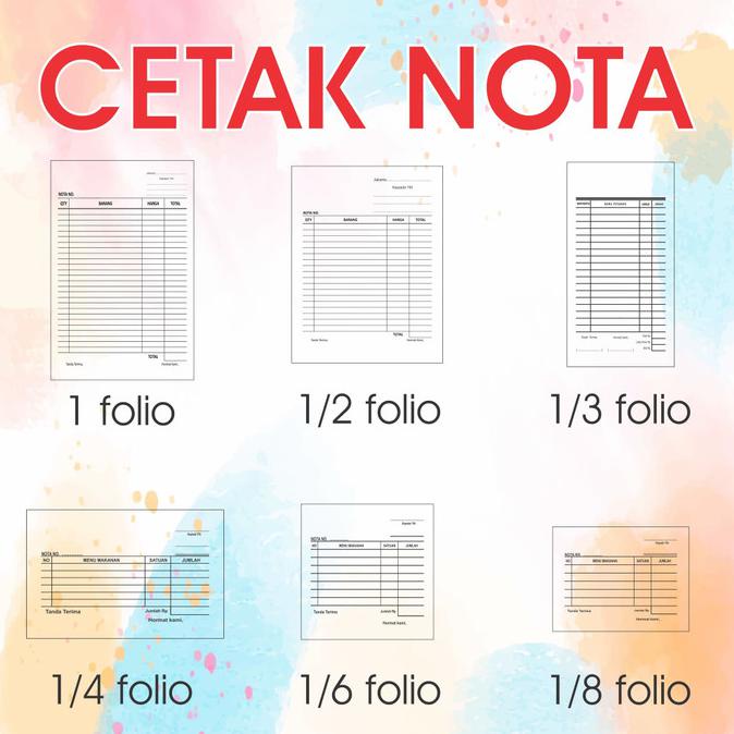 

Cetak Nota Bon 3 Rangkap/Ply Carbonless Tanpa Karbon + Nomerator - Standart Kode 87