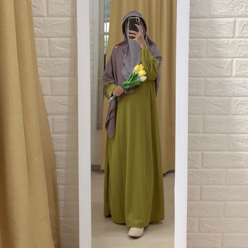 GAMIS POLOS PLAIN DRESS BY NANAD HIJAB