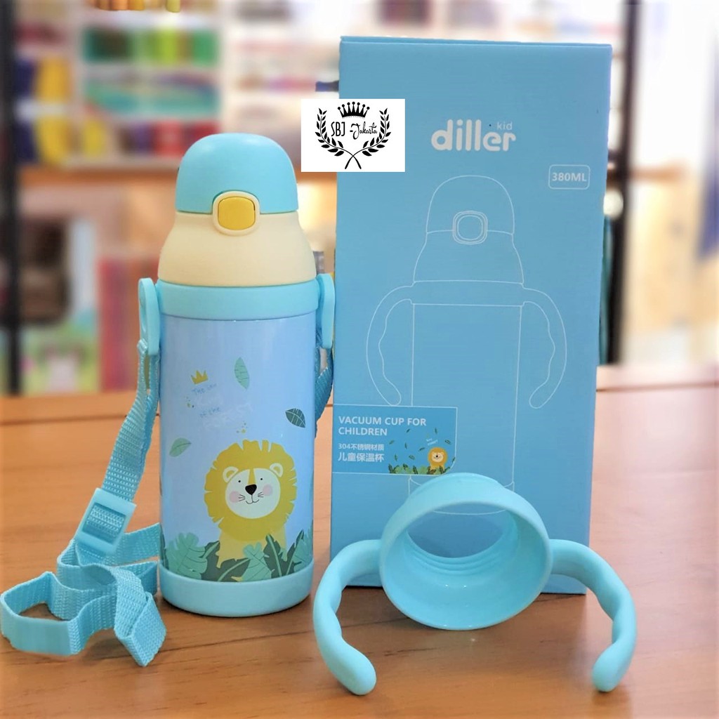 BOTOL MINUM ANAK MODEL TERMOS 304 STAINLESS diller 100% BPA FREE Dual Handle