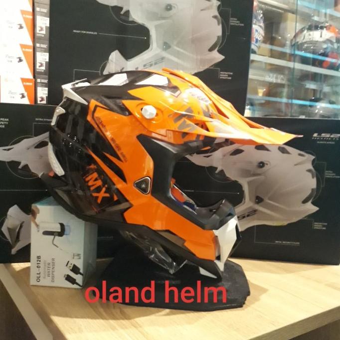 Helm Ls2 Mx470 Subverter Emperor Black Orange Helm Cross