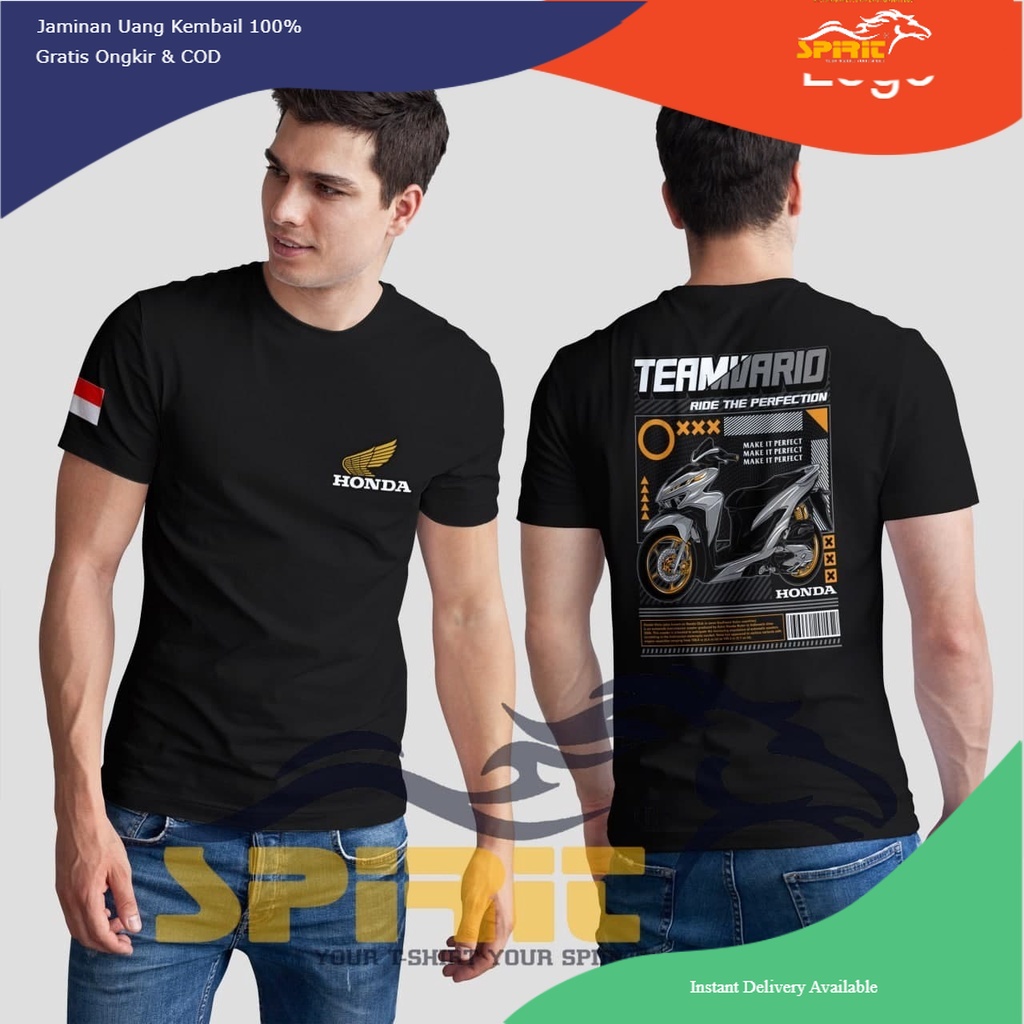 Kaos Distro Motor Vario Racing Baju Honda Vario Sablon DTF Premium Cotton 100% Original Jumbo-Spirit