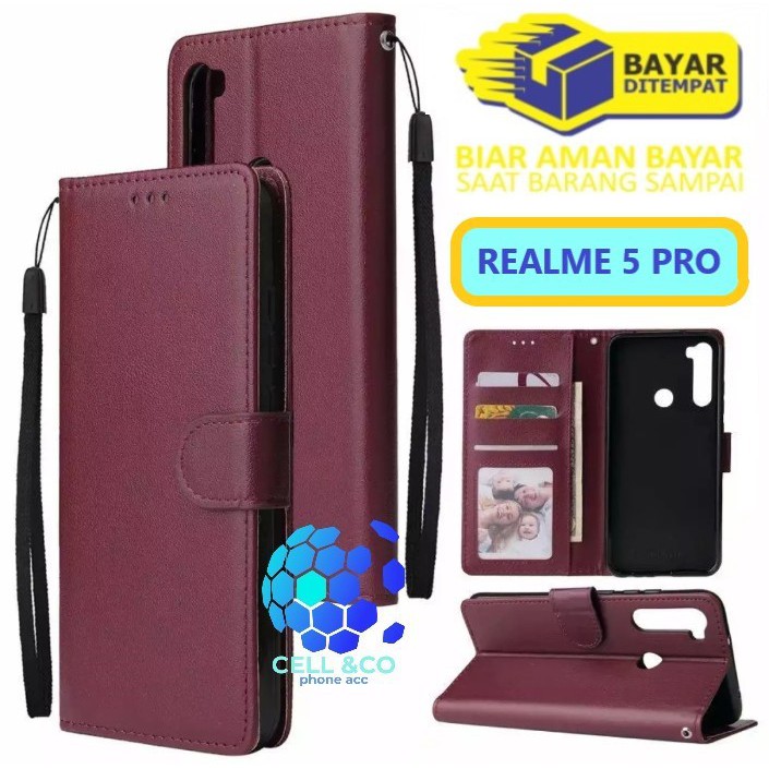 Flip cover REALME 5 PRO Flip case buka tutup kesing hp casing hp flip case leather wallet